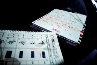 Schema di un navigatore nella vettura da rally