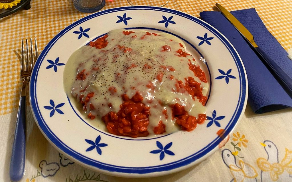 Risotto barbabietola e gorgonzola